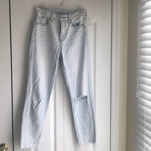 High waisted straight leg jean
